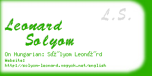 leonard solyom business card